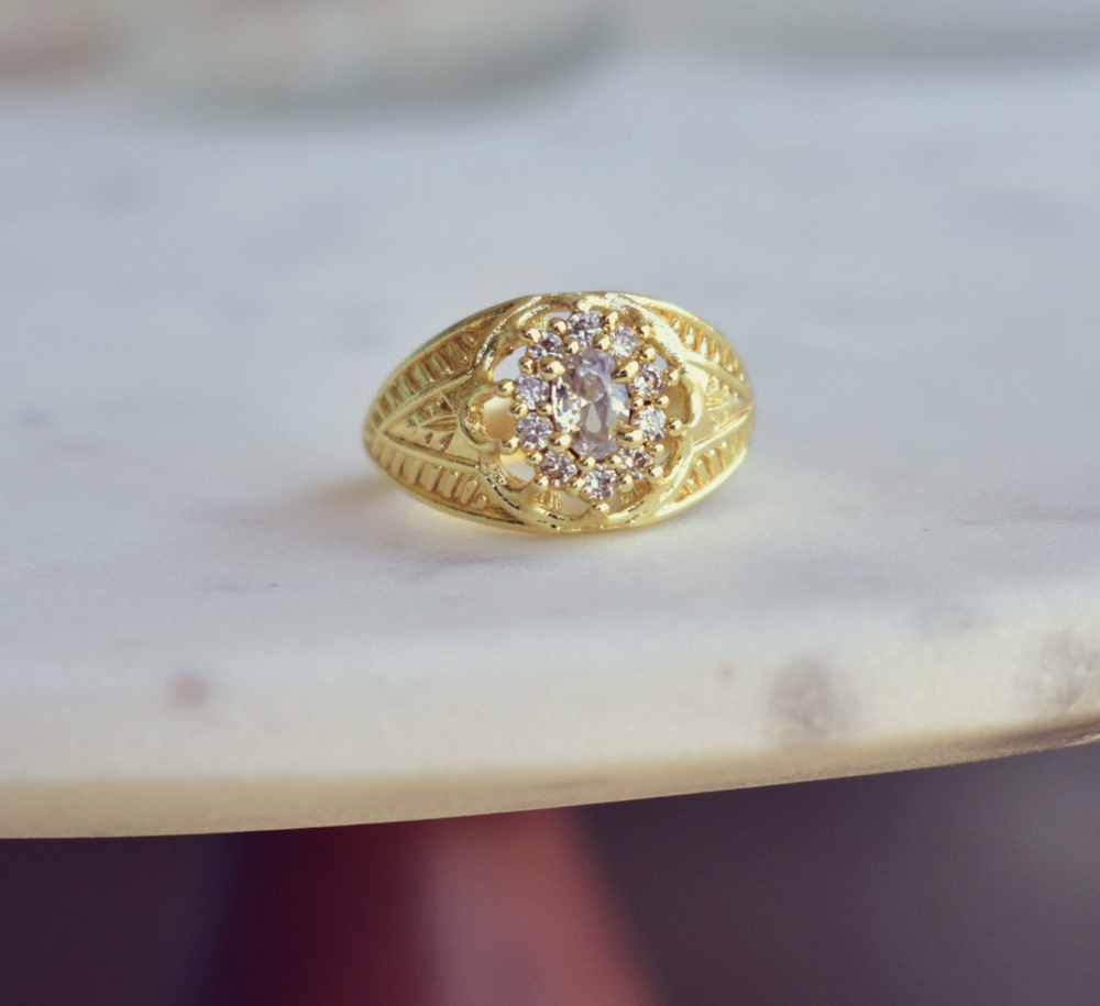MARGUERITE ステイトメント ゴールド リング ★Luxdivine★ MARGUERITE RING — Lux Divine